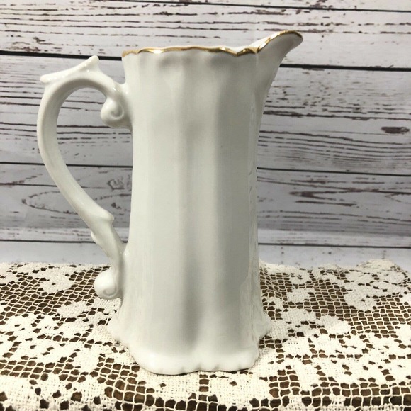 Raj Calif Porcelain Pitcher Signed Day Lily - Picture 3 of 9